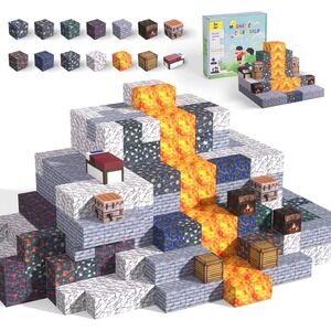 Magnetic Blocks 128PCS Cavern Exploration Creative Magnetic Building Cubes Gift